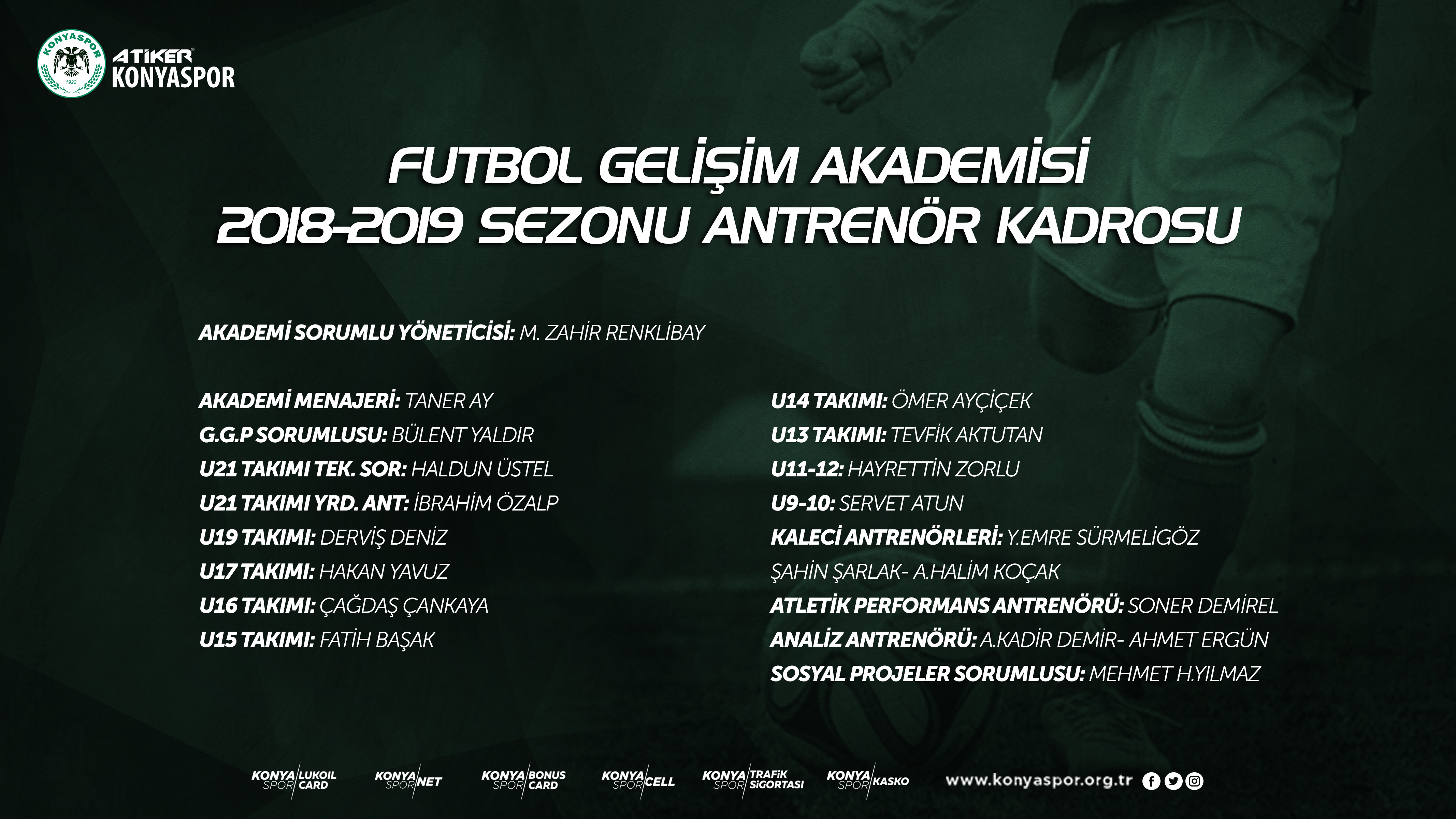 Futbol Gelişim Akademimizde görev yapacak antrenörler belli oldu