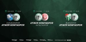 Atiker Konyaspor’umuzun B.B.Erzurumspor maçı 20 Ocak’ta oynanacak